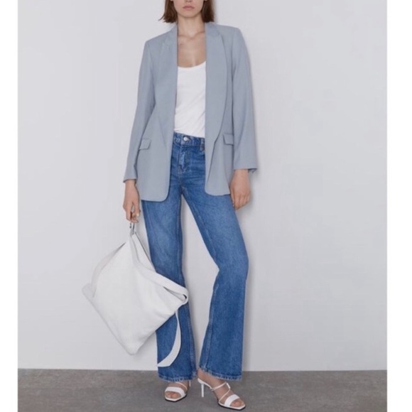 Zara Powder Blue Open Blazer - Picture 2 of 8
